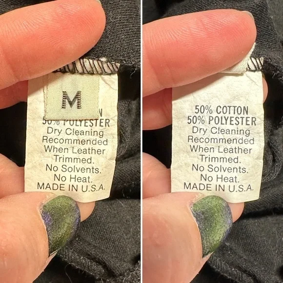 Vintage Osgood Smuk Leather Appliqué Black Knit Turtleneck Dolman Bat Sleeves M - Picture 11 of 14